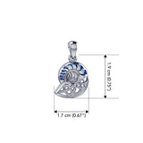Celtic Nautilus And Double Heart Sterling Silver Pendant TPD6082