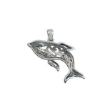 Celtic Whale with Double Heart Sterling Silver Pendant