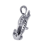 Hammerhead Shark with Wave Designs Engrave into Body Silver Pendant TPD6103 - Jewelry