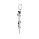 Seahorse with Aboriginal Designs Engrave into Body Silver Pendant TPD6112 - Jewelry