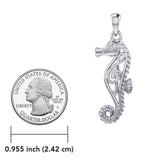 Seahorse with Music Note in the Body Silver Pendant TPD6120 - Jewelry