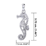 Seahorse with Music Note in the Body Silver Pendant TPD6120