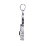 Claddagh on Celtic Moon Silver Pendant with Heart Gemstone TPD6125 - Jewelry