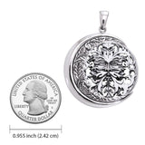 Oberon Zell Green Man on Crescent Moon Silver Pendant TPD6131 - Jewelry