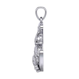 Peter Stone Double Wolves with Crescent Moon Silver Pendant TPD6137 - Jewelry