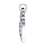 Celtic Spirit Howling Wolf Design for Unique Style Sterling Silver Pendant BY Peter Stone Jewelry TPD6138 - Jewelry