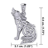 Celtic Spirit Howling Wolf Design for Unique Style Sterling Silver Pendant BY Peter Stone Jewelry TPD6138 - Jewelry