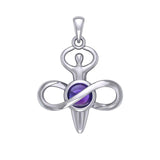 Peter Stone Eternal Light of Goddess Silver Pendant with Gem TPD6176 - Jewelry