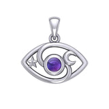 The Peter Stone Eye of God Silver Pendant with Gem TPD6177