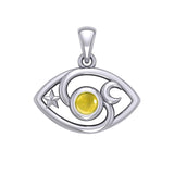 The Peter Stone Eye of God Silver Pendant with Gem TPD6177