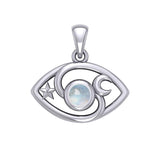 The Peter Stone Eye of God Silver Pendant with Gem TPD6177