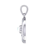 Peter Stone Spiral Silver Pendant with Crescent Moon And Gemstone TPD6179 - Jewelry
