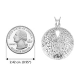 Coastal Charm Sterling Silver Hammer Textured Sand Dollar Pendant by Peter Stone TPD6190 - Jewelry