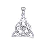 Enchantment Sterling Silver Double Hearts Connected with Magic Celtic Triquetra Pendant - TPD6194 by Peter Stone - Jewelry