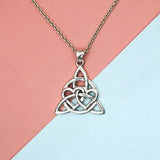Enchantment Sterling Silver Double Hearts Connected with Magic Celtic Triquetra Pendant - TPD6194 by Peter Stone - Jewelry