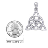 Enchantment Sterling Silver Double Hearts Connected with Magic Celtic Triquetra Pendant - TPD6194 by Peter Stone - Jewelry