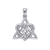 Elegance: Sterling Silver Enchanted Magic Celtic Triquetra Heart Pendant - TPD6195 by Peter Stone - Jewelry