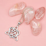 Elegance: Sterling Silver Enchanted Magic Celtic Triquetra Heart Pendant - TPD6195 by Peter Stone - Jewelry