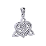 Elegance: Sterling Silver Enchanted Magic Celtic Triquetra Heart Pendant - TPD6195 by Peter Stone - Jewelry
