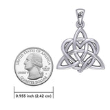 Elegance: Sterling Silver Enchanted Magic Celtic Triquetra Heart Pendant - TPD6195 by Peter Stone - Jewelry