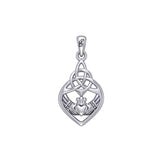 Celtic Claddagh Triquetra Heart Sterling Silver Pendant - Symbol of Eternal Love by Peter Stone Jewelry TPD6205 - Jewelry