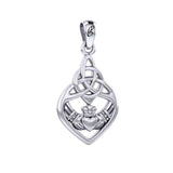 Celtic Claddagh Triquetra Heart Sterling Silver Pendant - Symbol of Eternal Love by Peter Stone Jewelry TPD6205 - Jewelry