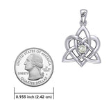 Peter Stone Jewelry: Sterling Silver Triquetra Celtic Heart Pendant with Gemstone – A Meaningful and Elegant Symbolic Necklace for Timeless Beauty TPD6207