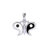 Harmony and Balance Sterling Silver Yin Yang Butterfly Pendant by Peter Stone Jewelry TPD6210