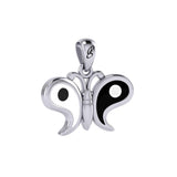 Harmony and Balance Sterling Silver Yin Yang Butterfly Pendant by Peter Stone Jewelry TPD6210