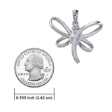 Serenity Soars: Eternal Dragonfly Sterling Silver Pendant with Oval Gemstone Connection by Peter Stone Jewelry - Inspiring Your Journey to Success TPD6212