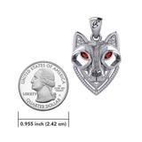 Celtic Wolf Spirit with Meaningful Gemstone Sterling Silver Pendant – Mystical Symbol of Spiritual Connection and Strength by Peter Stone Jewelry TPD6213 - Jewelry