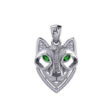Celtic Wolf Spirit with Meaningful Gemstone Sterling Silver Pendant – Mystical Symbol of Spiritual Connection and Strength by Peter Stone Jewelry TPD6213 - Jewelry