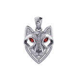 Celtic Wolf Spirit with Meaningful Gemstone Sterling Silver Pendant – Mystical Symbol of Spiritual Connection and Strength by Peter Stone Jewelry TPD6213 - Jewelry