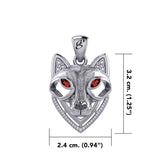 Celtic Wolf Spirit with Meaningful Gemstone Sterling Silver Pendant – Mystical Symbol of Spiritual Connection and Strength by Peter Stone Jewelry TPD6213 - Jewelry