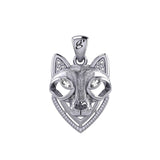 Celtic Wolf Spirit with Meaningful Gemstone Sterling Silver Pendant – Mystical Symbol of Spiritual Connection and Strength by Peter Stone Jewelry TPD6213