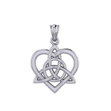 Celtic Flowing Heart Triquetra Sterling Silver Pendant – Graceful Symbol of Love and Unity by Peter Stone Jewelry TPD6215 - Jewelry