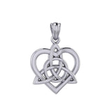 Celtic Flowing Heart Triquetra Sterling Silver Pendant – Graceful Symbol of Love and Unity by Peter Stone Jewelry TPD6215