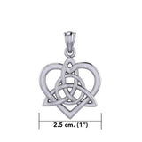 Celtic Flowing Heart Triquetra Sterling Silver Pendant – Graceful Symbol of Love and Unity by Peter Stone Jewelry TPD6215