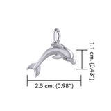 Oceanic Bonds Sterling Silver Friendly Dolphins Pendant by Peter Stone TPD6223