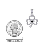 Shamrock Silver Pendant with Inlaid NA Recovery Symbol TPD6239 - Wholesale Jewelry