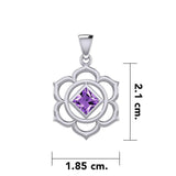 Chakra NA Recovery Silver Pendant with Gemstone TPD6240 - Wholesale Jewelry
