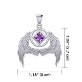 Angel Wings NA Recovery Silver Pendant with Gemstone TPD6242 - Wholesale Jewelry