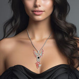 Celtic Phoenix NA Recovery Silver Pendant with Red Enamel and Genuine Black Onyx TPD6245 - Wholesale Jewelry