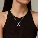 Ribbon with NA Recovery Symbol Sterling Silver Slider Pendant with Gems TPD6311