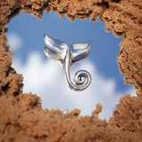 DiveSilver Wave Whale Tail Sterling Silver Pendant TPD6312 by TPD6312