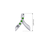 Ribbon with NA Recovery Symbol Sterling Silver Slider Pendant with Gems TPD6313