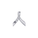 Ribbon with NA Recovery Symbol Sterling Silver Slider Pendant with Gems TPD6313