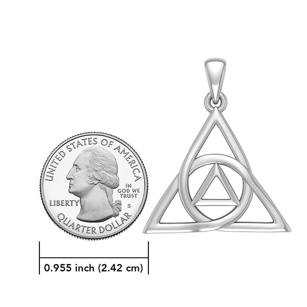 Original AA Recovery Celtic Trinity Knot Sterling Silver Pendant TPD63
