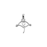 Manta Ray Minimal One Line Sterling Silver Pendant TPD6369