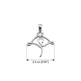 Manta Ray Minimal One Line Sterling Silver Pendant TPD6369